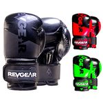 Revgear Pinnacle Boxing Glove | Entry Level | Comfortable & Stylish | Animal Free | Excellent Value (Black/Black, 16 OZ)