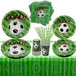 Football Birthday Party Decorations Serves 20 Guests, Including Dinner Plates, Dessert Plates, Cups, Napkins, Tablecloth, Straws, for Football Themed Birthday Party Supplies