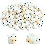 50 PC Mini Resin Cow Figurines, Cute Mini Animals Miniature Figurines Fairy Outdoor Moss Ornaments Garden Statues Landscape DIY Crafts Accessories for Indoor Outdoor