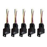 5 Pcs JD-2914 5 Pin DC 24V 40A Relay Multi-Purpose Automotive Relay Heavy Duty Standard Relay for Car Motor, Auto Universal Replacement Accessories with Harness