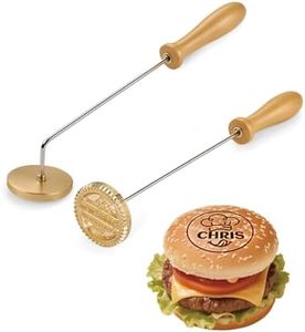 Custom Logo Branding Iron for Burger - Personalized Brass Steak & Burger Brander | Professional BBQ, Coconut, Cake Stamp (3inch-7.62cm)