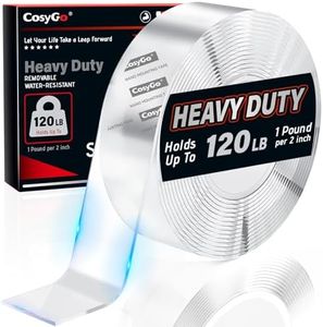 Cosygo Strong Heavy Duty Double Sided Tape, 1.2" x 20FT Extra Large Clear & Tough Removable Nano Adhesive Tape for Wall Hanging Strip Poster Deco Rug (1/12" Thick)