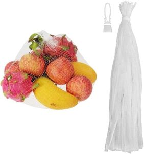 Mesh Bags Drawstring Reusable Produce Bags - 100Pcs Grocery Fruit Bags Mesh Net Bag Reusable Mesh Produce Bags - Mesh Bags for Storage Mesh Netting - White Small Mesh Gift Bags Reusable Mesh Bags