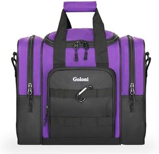 Goloni Bowling Ball Bag for Singer Ball with Padded Ball Holder, 2 Pockets fit Bowling Shoes Up to Mens Size 14 and Accessories