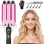 DazSpirit 3 Barrel Hair Wavers for Long/Short Hair, 25mm Hair Curler Mermaid Hair Waver with 2 Temperature Control, Waver Curling Wand for Hair Styling Appliances