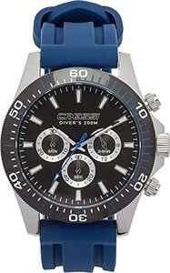 Cressi Nereus, Orologio Cronografo Analogico Professionale Subacqueo 200 m/20 ATM Unisex Adulto, Nero/Blu, Taglia Unica