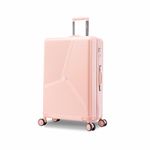 Alphabet Bristol Hard Sided Polycarbonate Medium Size Check-in Luggage 8 Wheel Trolley Bag/Suitcase 24Inch|65Cm (Rose Gold)