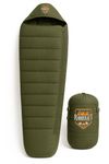 RhinoKraft Phantom Mummy Sleeping Bag | Detachable Suede-Lined Interior | Rugged TPU Shell for Extreme Durability | Fits Up to 7ft Tall | 2.9 kg Dark Olive Army-Grade Gear for Camping & Trekking