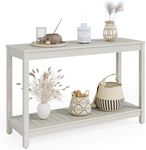 DWVO 48" Console Table, HIPS Material Indoor Outdoor Multifunctional Buffet Bar Storage Organizer with Adjustable Feet (Grey)