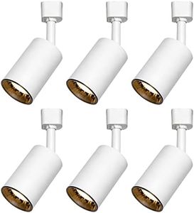 KING SHA H Track Lighting Heads,with 7watts,MR16 GU10 Bulb(50W Halogen Eqv.) Warm White CRI90, Anti-Glare, Compatible with H Track,ETL Listed,6-Pack