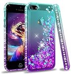 iPhone 5S Case, iPhone 5 Case, iPhone SE 2016 Case for Girls Women, LeYi Coque Glitter Cute Design Quicksand Moving Liquid TPU Shockproof Protective Phone Case Cover for iPhone SE /5 /5S Teal/Purple