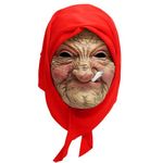 GOBWCOT Old Lady Mask Realistic Scary Smoking Granny Mask Full Face Latex Helmet Horror Halloween Cosplay Costume Props