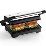 YASHE Sandwich Toaster, 1500W Panini Press Grill, XXL Non Stick Plates,Automatic Temperature, Indicator Lights, 2 Slice