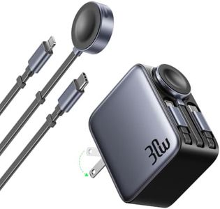 3-in-1 Retractable Charger Wall Plug for iPhone, Apple Watch, Airpods &iPad