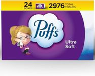 Puffs Ultra Soft Facial Tissue, 24 Family Boxes, 124 Tissues per Box (2976 Tissues Total)