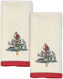 Avanti Linens - Fingertip Towel, Soft & Absorbent Cotton Towels, Set of 2 (Spode Christmas Tree Collection)