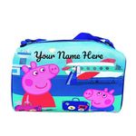 Savri Personalized Kid's Travel Duffle Bag with Name Printed - Duffle Bag for Kids, Sports Bag for Boys & Girls. Return Gifts Birthday Party. Travelling Bag, Carry Bag, Picnic Bag (Peppa Pig)