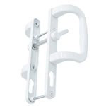 Trojan Sparta 92PZ XL White sliding patio door handles with inline locking lever, and powder coated durable finish.