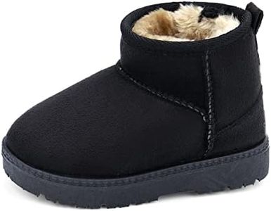 MK MATT KEELY Baby Winter Shoes Kids Boys Girls Snow Boots Toddler Plush Boots, black, 22 EU