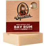 Dr. Squatch Bay Rum Soap Men's Naturally Fresh Scented Natural Bar Soap with Bay Rum, Kaolin Clay, Shea Butter Organic Handmade in USA