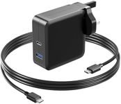Basicvolt 90W USB C Charger, Type C Laptop Charger Power Adapter, Super Fast Charger 2 Port for Huawei Matebook, Lenovo Thinkpad, Chromebook, Samsung, Hp, Asus, Acer, Wall charger (100W max)