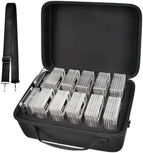 Graded Card Storage Box Compatible with 66+ BGS PSA FGS Graded Sports Trading Cards, Slab Card Case Holder Organizer for Baseball/MTG with 34 Custom Impact Absorbing Foam Slots - Black (Bag Only)