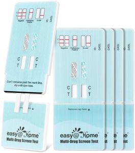 Easy@Home Multi-Drug Screen Test, 5 Pack Marijuana & Nicotine Urine Drug Test Kits, Testing for THC and Nicotine Metabolites Cotinine(COT) in Urine, Accurate Home Drug Testing Kits, EDOAP-124