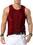 Mauro Kane Mens Shiny Sequin Tank T