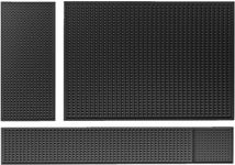 BURRDOFF Professional Rubber Bar Mat (Set of 3) 60x8, 45x31, 30x15 cm, Service Mat, Countertop Mat,Barber Service Mat, Spill Mat, Rubber Mat