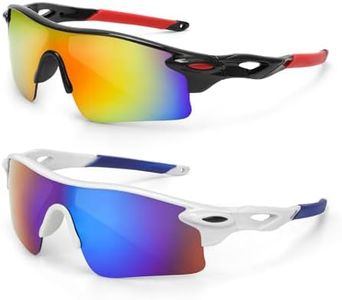 Hifot Lote de 2 Gafas Sol Niño Niñas Gafas Deportivas Adolescentes Gafas de Ciclismo Running Protección UV 400 Gafas de Sol