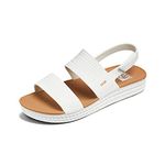 Reef Women's Reef Water Vista Flats White/Tan, Size 8M