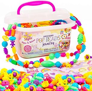 Just My Style Make & Believe Unicorn Pop Beads, 500+ Snap-Together, DIY, Bead Kit for Girls, Jewelry Set, Great Travel & On The Go Activity for Kids Ages 4, 5, 6, 7, 8