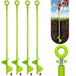 4 Pcs 18" Earth Ground Anchor,Heavy Duty Ground Anchor Kit,Swing Set Ground Anchors,Ground Anchor Srew in,Shed Anchor Kit for Trampoline,Tents,Canopies,Sheds,Swings,Adapter Not Included