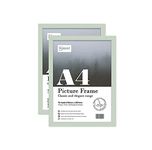 Almost Frameless A4 Mint Green Picture Frame Set of 2, Display A4 Picture Gallery Wall, Poster, Photo, Artwork, or Print, Mint Green