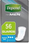 Depend Men's pads, maximum absorbency, incontinence protection, 56 pads (packaging may vary)