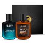 Beardo Whisky Smoke Bourbon Perfume 50ml & Mariner Perfume 50ml Combo | Long Lasting Perfume For Men | Oriental, Woody, Leathery | Fresh, Aqua Notes | Gift Set | Rakhi Gift for Brother | Friendship Day Gift