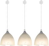 Kiven 3-Lights H-Type Track Light, Dimmable Track Mount Pendant Lighting Fixtures w/Frosted White Finish Glass Shade