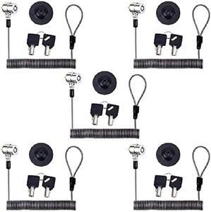 I3C Laptop Cable Lock Hardware Security Cable Lock Anti Theft Retractable Lock for iPad Tablet Laptop MacBook Dell HP Kindle Surface Samsung Android and All Other Notebooks and Tablets(5pack)