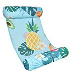 WERNNSAI Hammock Pool Floats - Pineapple Inflatable Swimming Rafts for Adults 4 in 1 Multi-Purpose Floating Hammock Portable Water Lounge Chair Drifter for Beach Floaty Party