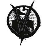 Finest Folia V wie Vendetta Sticker 13 x 10 cm Car Sticker for Cars Lorries Motorcycle Car Accessories Sticker Self-Adhesive Decoration R106 (Black)