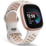 Yoohoo Compatible with Fitbit Versa 3 Straps/Fitbit Versa 4 Strap/Fitbit Sense Strap/Fitbit Sense 2 Strap for Women Men,Sport Breathable Soft Silicone Wristband Replacement for Fitbit Watch,Small