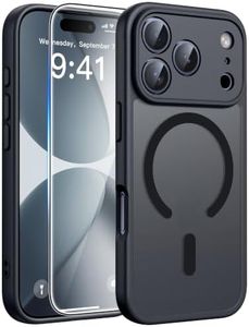 FNTCASE for iPhone 17 Pro Case: Translucent Black Slim Cases Compatible with MagSafe, Full Camera Protection & Tempered Glass Protector, 14FT Military Grade Drop Tested, Matte Skin-Friendly Cover