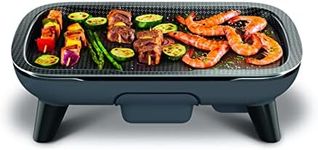 Tefal YY4570FB Plancha Des Saveurs Electric Grill Plate, Non-Stick Coating, Titanium Force, Thermo-Spot Technology, Adjustable Thermostat, Removable Plate, Dishwasher Safe, Black