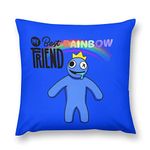 Friends Blue Rainbow Double-Sided Animation Printing Pillowcase Square Throw Pillow Case Home Decorative Cushion Cover 18 * 18 Inch Modern Outdoor Pillow Cover (Blue)