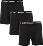 Lucky Brand Men's Boxer Briefs – 3 Pack Classic Mens Underwear Boxers with Functional Fly - Casual Boxers for Men (S-XL), Black/Black/Black, XXL