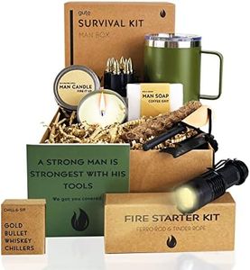 Gift Box for Men, Dad - Mens Box Survival Box for Men | Manly Camping Enthusiast Guy - Unique Gift Ideas Him, Boyfriend, Husband, Father, Brother, Son, Boss, Best Friend