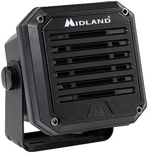 Midland- SPK100 Heavy-Duty 20W External Speaker - 180 Degrees Swivel Base Bracket Works with All CB and MXT Radios 8-OHM Sound System 3.5mm Audio Plug - Easy Installation Waterproof Design