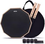 METOTO Snare Drum Practice Pad for Drumming,12-Inch Double Sided Practice Drum Pad and Sticks（2 Pairs),Drum Pads Storage Bag,Drum Practice Pads (Black)