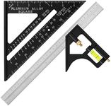 Mr. Pen- Rafter Square and Combination Square Tool Set, Black, 7" Square, 12" Aluminum Carpenter Square, Framing Square, Square Tool, Woodworking Square, Combo Square, 7 Inch