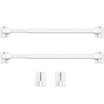 Adjustable Plastic Curtain Rod Extendable Curtain Rods for Window Cupboard Bars Tension Rods Curtain Rail Pole Self Adhesive Curtain Rod for Home Bathroom Hotel, 15.7-27.5 Inch (White, 2)